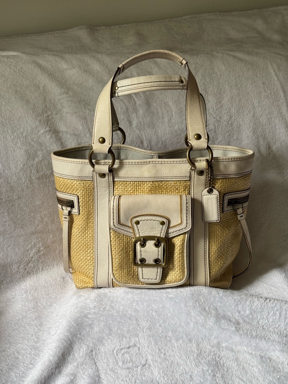 Coach summer woven shoulder Tote